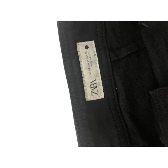 Zara Womens Pants EU 46 US 14 jeans Black High Rise Relaxed Leg 8307/256 NWT - Picture 5 of 10